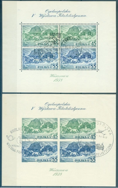 POLEN POLSKA Block 5A+B -POSTKUTSCHE WARSCHAU 1938- tadellos gestempelt, L@@K!!