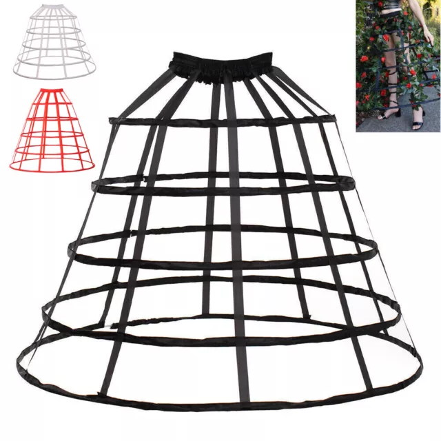 Victorian Lady 5 Hoops Crinoline Cage Bustle for Ball Gown Wedding Petticoat