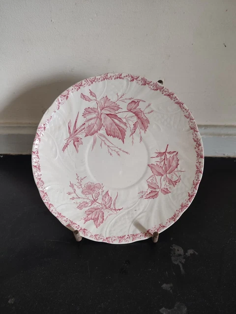 Grand Plat Ancien Vitrifenal Badonviller FB30 Signé Boucher – Scène Romantique Bleue