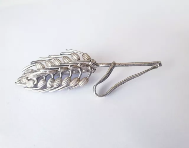 Vintage Solid Silver Italian made miniature Ear of Wheat, Large !
