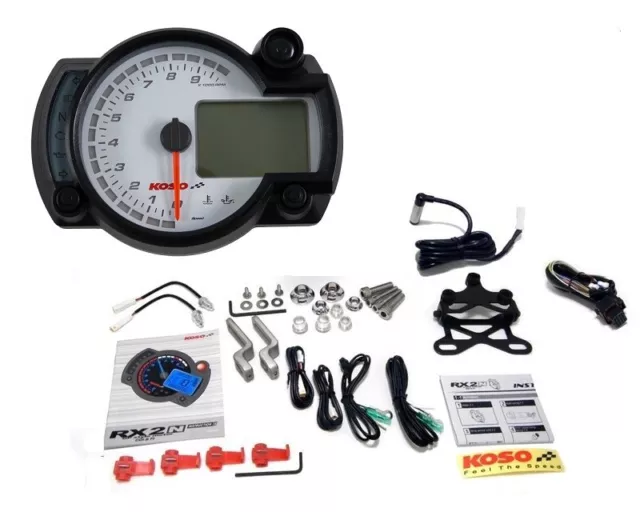 Tachometer KOSO RX2N+ GP Style 10.000 RP U/min Motorroller Quad Roller Weis NEU