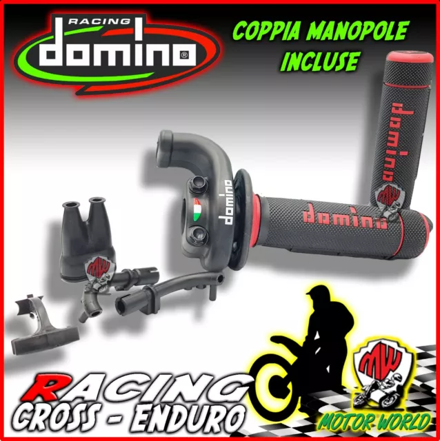 DOMINO Gasgriff Schnell Cross Enduro Offroad Desmo Kre 03 Schwarz Doppelt Kabel