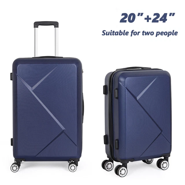 2Piece Set Luggage (20"+24") Hardshell Travel Suitcase Spinner Carry On with TSA