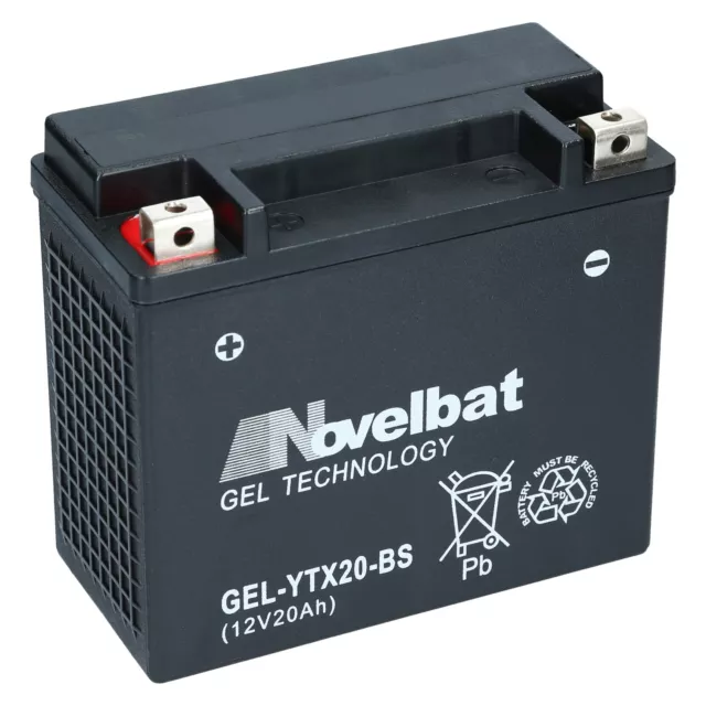 Novelbat GEL YTX20-BS 12V 20Ah Motorrad Roller Quad Batterie YTX20-4 GTX20-BS