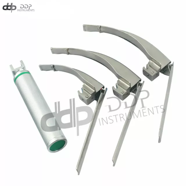 Ensemble Lame Laryngoscope Fibre Optique Mccoy Flexi-Tip Del # 2 &3 &4, Moyen Fl-003