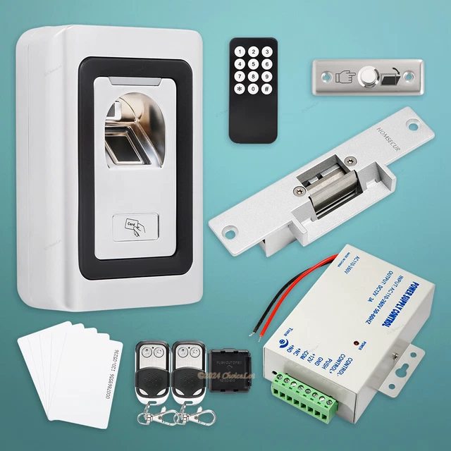 FINGERPRINT DOOR LOCK Access Control Controller NO Electric Strike Lock ...