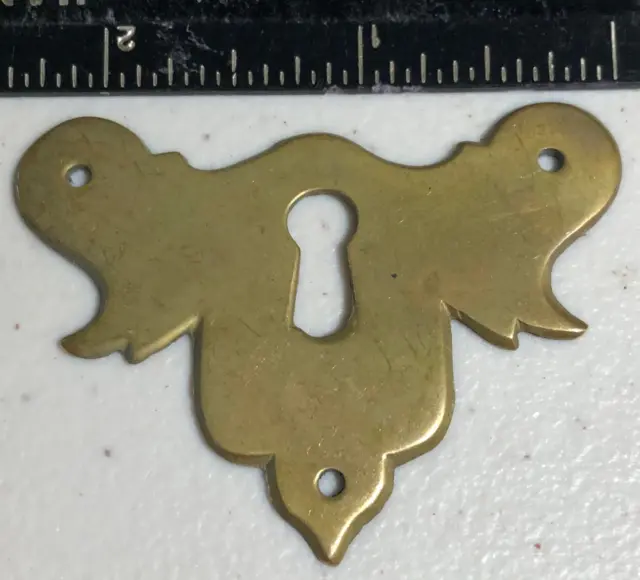 Vintage Old Fancy Solid Brass Escutcheon Key Hole Keyhole Cover Plate