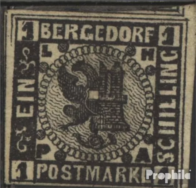 Briefmarken Bergedorf 1887 Mi 2ND Neu- bzw. Nachdruck postfrisch Flaggen und Wap