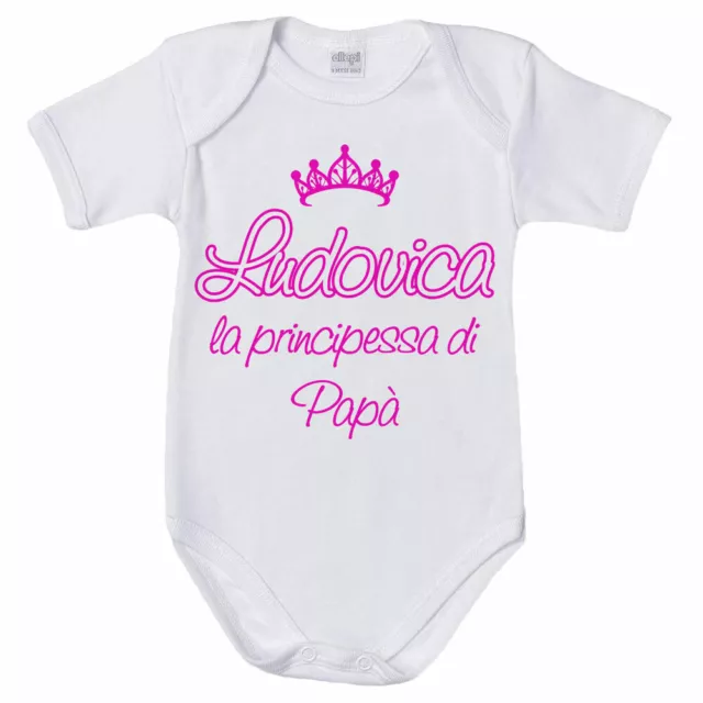 Body neonata personalizzato con nome la principessa di papà