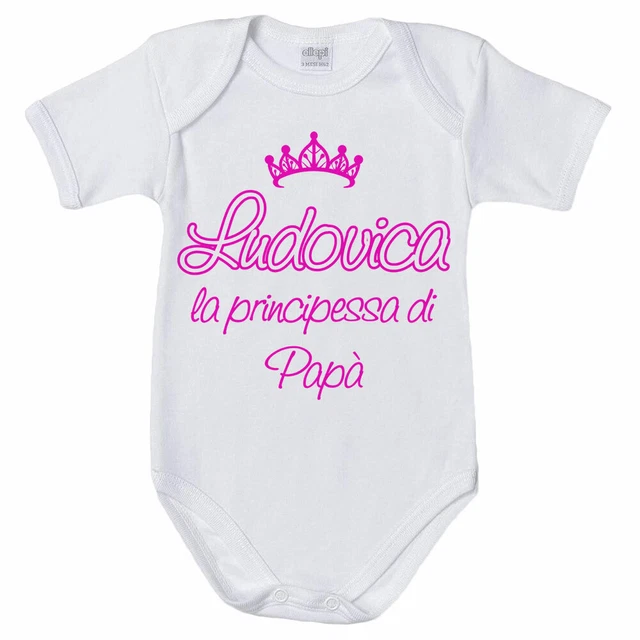 Body neonata personalizzato con nome la principessa di papà
