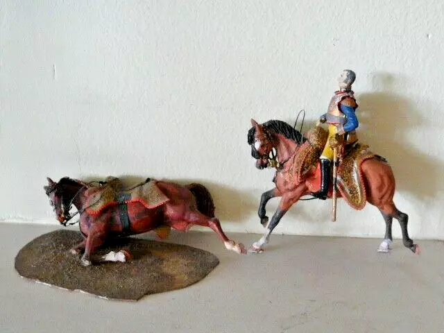 Vintage Historex 54Mm Well Painted Napoleonic Cavalry Officer For Repair + Horse