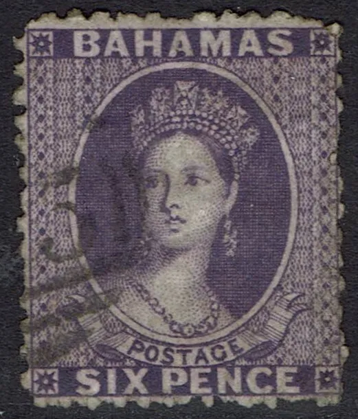 Bahamas 1863 Qv Chalon 6D Wmk Crown Cc Perf 12½ Used