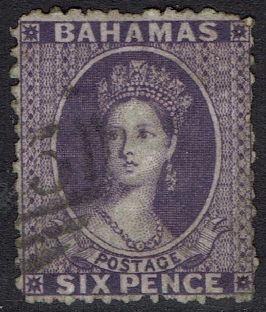 Bahamas 1863 Qv Chalon 6D Wmk Crown Cc Perf 12½ Used