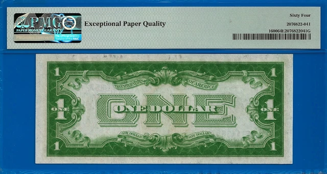FR-1600 ✅ 1928 $1 S/C (( Blue Seal 🔴 FA Block )) PMG 64EPQ # F14438572A 2