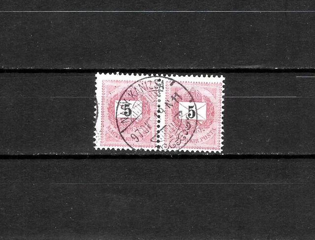 Hungary pair 5kr 1889 issue stamp CENTRAL NAGY-KANIZSA 19/10/1897 LUXE