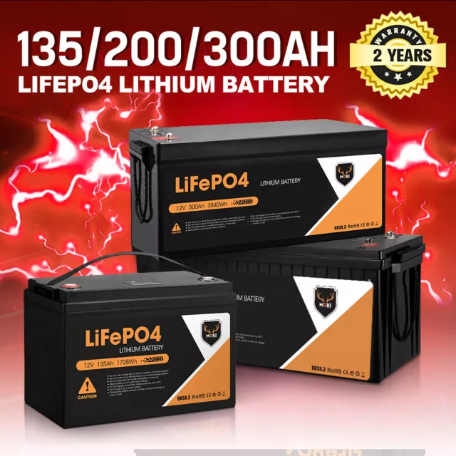 Mobi 12V 20AH 135AH 175AH 200AH 300AH Lithium Iron Battery LiFePO4 Deep Cycle