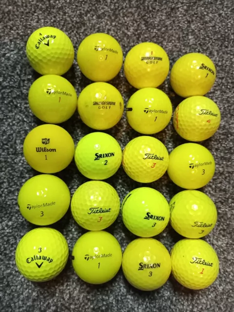 20 Yellow Srixon Nike Wilson Dunlop Golf Balls Grade A Etc Mixed Brands