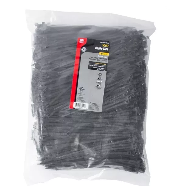 Gardner Bender 46-308UVBMN Gardner Doublelock Cable Tie, 1000 in Pack, UV Black