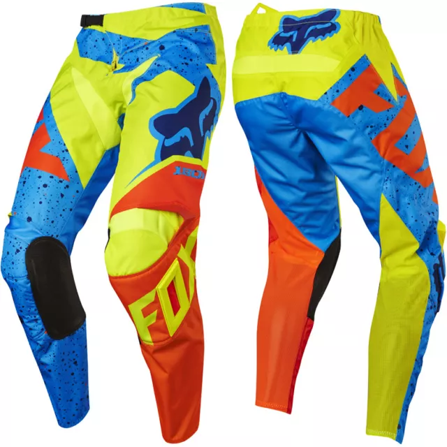 FOX RACING YOUTH KIDS MOTOCROSS 180 PANTS NIRV YELLOW / BLUE quad bike trousers