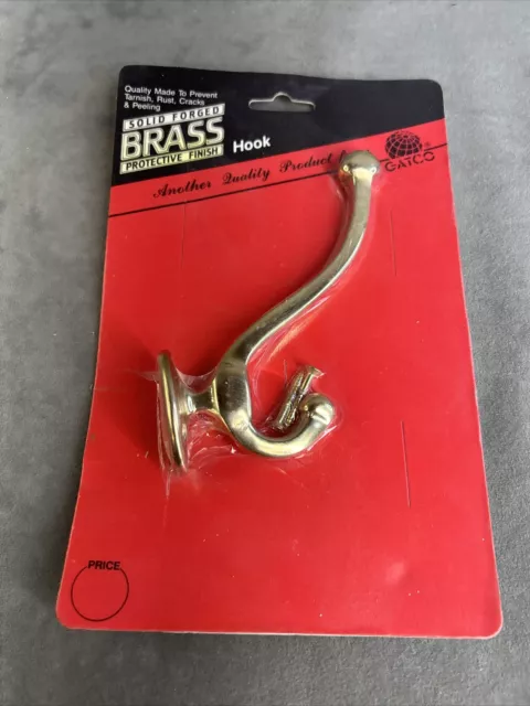 Vintage Gatco Solid Forged Brass Protective Finish Hook 1261 New