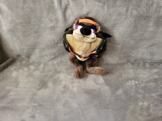 Vintage Looney Tunes Taz Tasmanian Devil  Biker Jacket Plush Soft Toy,Collectabl