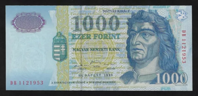 HUNGARY  1000 FORINT 1998   P-197a  UNC