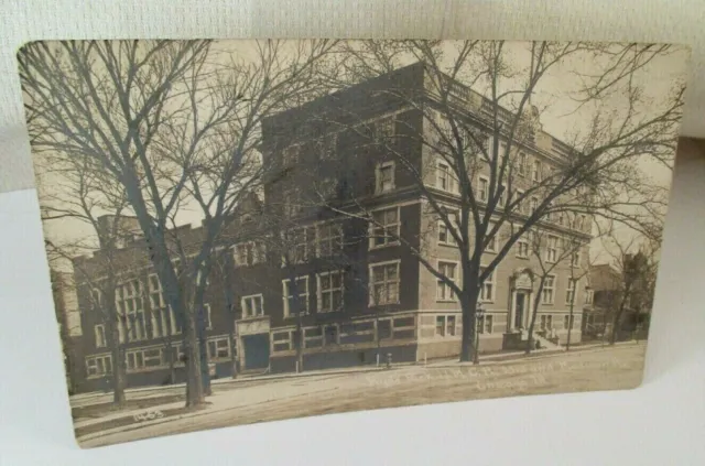Vintage POSTED 1912 HYDE PARK YMCA 53rd & MADISON AVE CHICAGO ILL RPPC POSTCARD