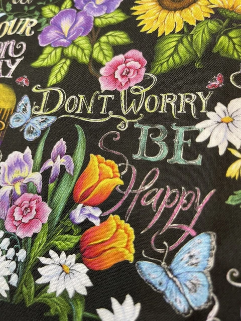 I’ve Got Sunshine Be Happy Sayings Print Cotton Fabric - FQ Or Continuous Cut