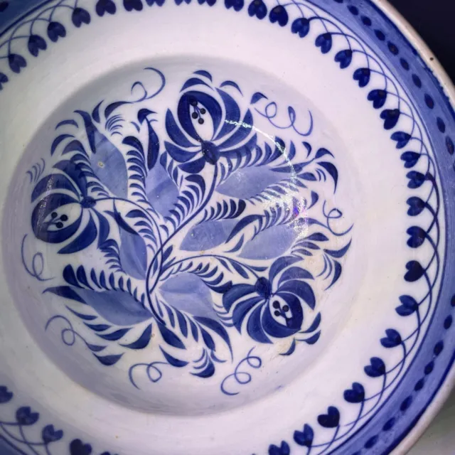 8.5" Antique 18th - 19th C. Blue & White Delft Bristol Dutch / English Bowl