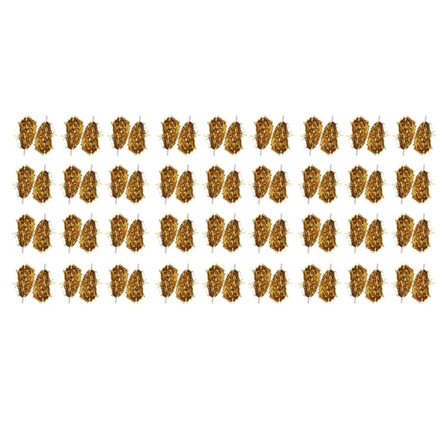 72Pcs Cheerleading Poms Metallic Foil Cheer Poms with Plastic HandleI7A3