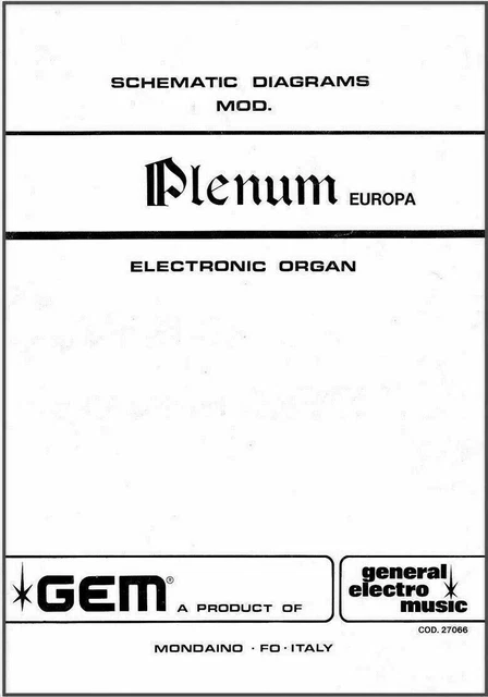 GEM PLENUM SERVICE Repair Manual Schematic Diagrams Circuit Diagram ...