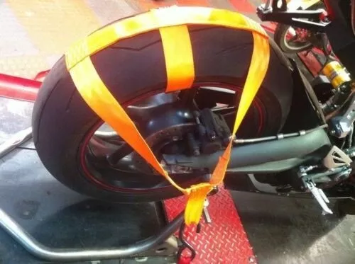 Motorcycle Transport Tie Down Wheel Strap Polyester webbing Strap ORANGE BSB