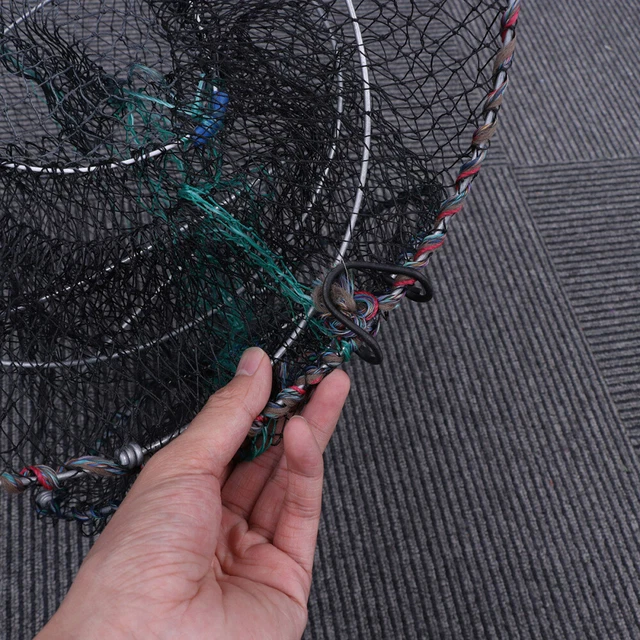 Filet de piège en maille pliable en fonte plaqué zinc Cage de crevettes pour 6
