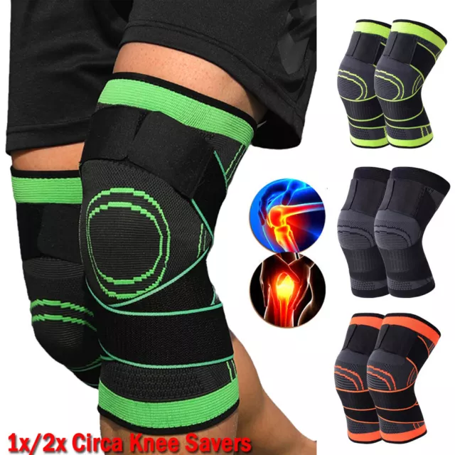 2X Circa Knee Savers Sleeve Compression Tendon Brace Arthritis Pain Relief Strap