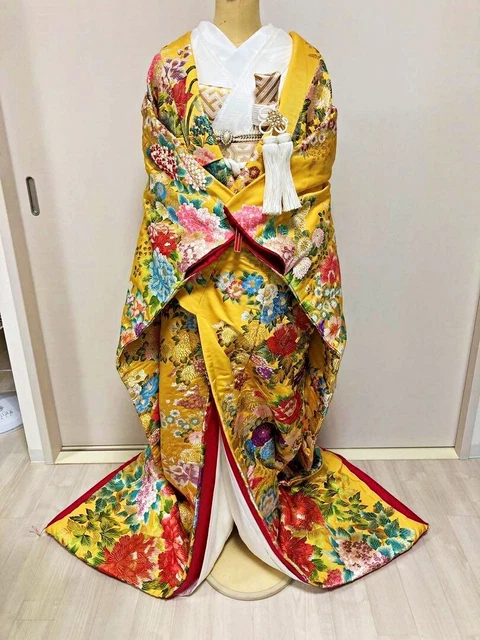 Japanese Kimono Uchikake Wedding Pure Silk  japan 857 3