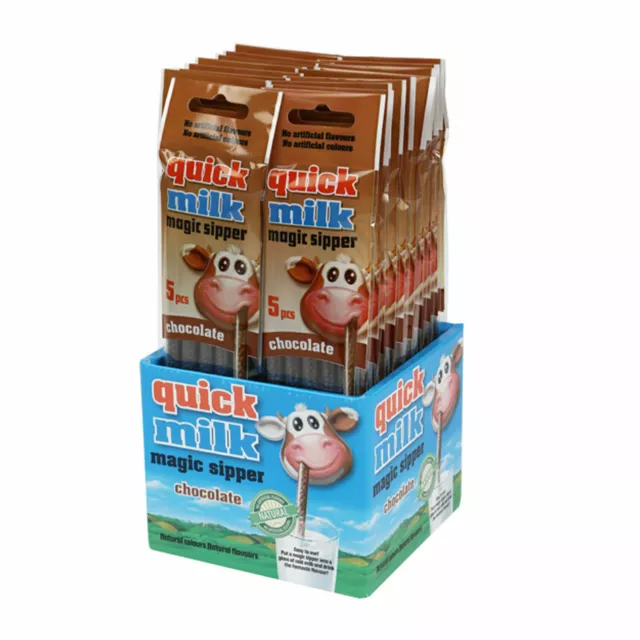 100x Schoko Quick Milk Trinkhalme Halme Milch Halm Schokogeschmack Strohhalme