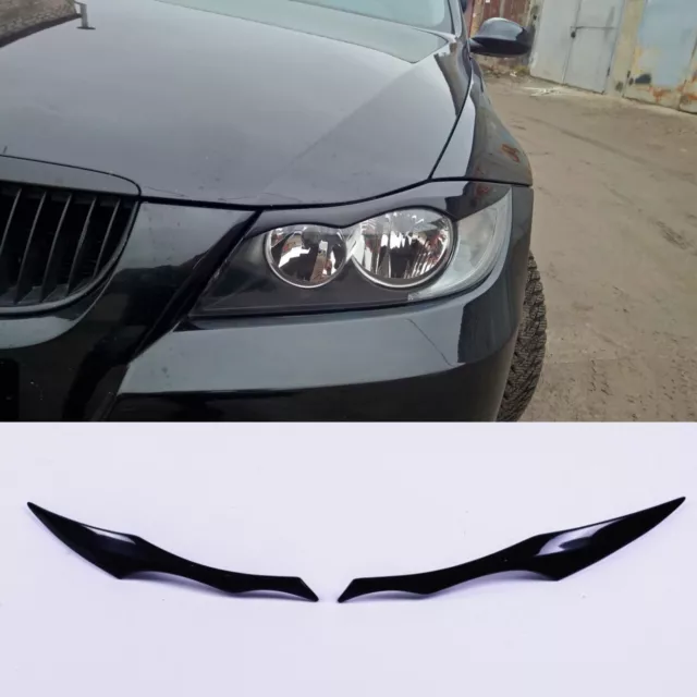 bmw e90 e91 UNPAINTED HEADLIGHT EYE LID BROWS EYELIDS EYEBROWS COVER (Fits: BMW)