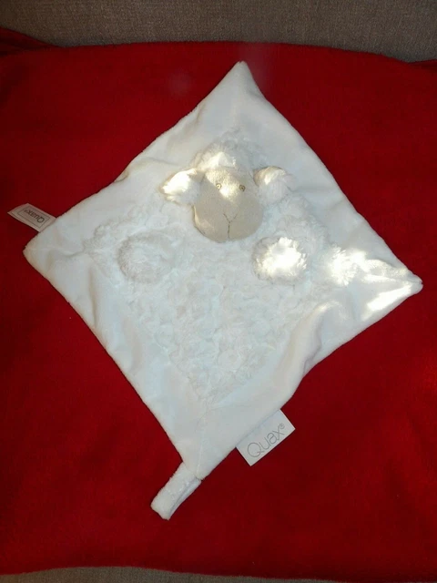 Doudou Plat QUAX Mouton Frisé Blanc Attache Tétine Neuf 2 Disponibles