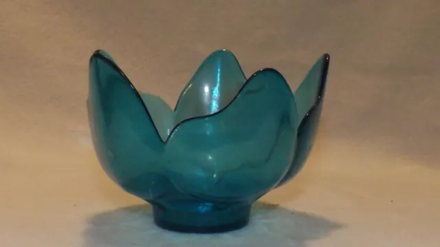 Jolie coupelle en verre | Bleu lotus | Hauteur 7 cm | Décoration