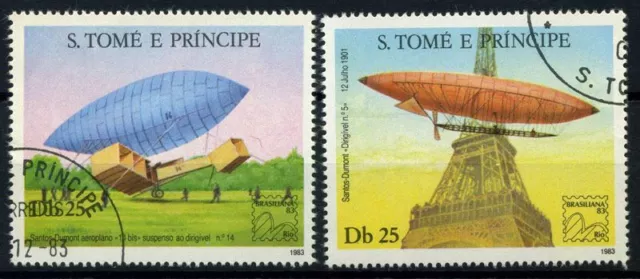 Saint Thomas and Prince Islands 1983 Mi. 827-828 Used 100% Brasiliana'83 aviati