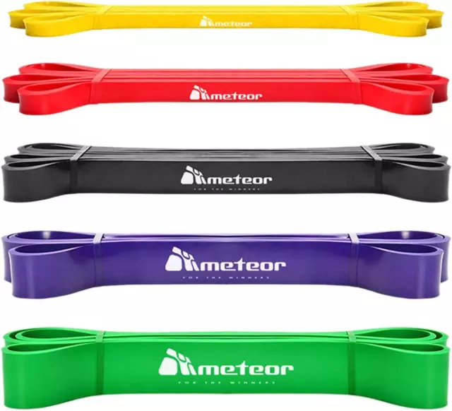 Meteor Essential Power Bands, Resistance Loop Set, Natural Latex Fitness Bands f