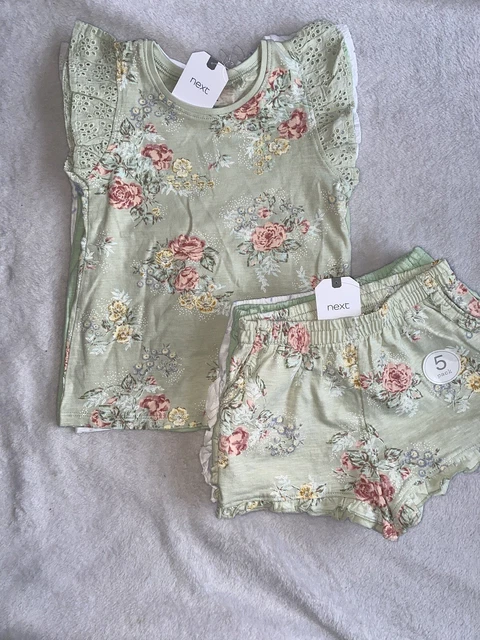 BNWT NEXT girls 10 piece summer tops & shorts bundle size age 3-4 years