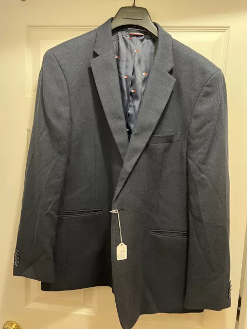 Tommy Hilfiger Blazer Mens 48 RBlue Wool Suit Jacket Sport Coat