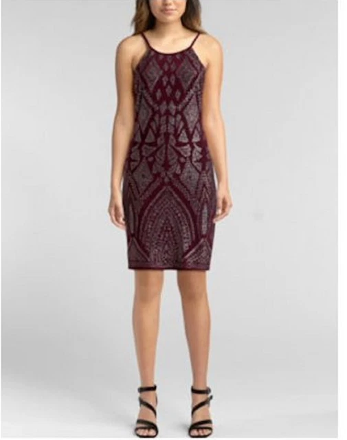 Jump Apparel Women's Glitter Print Halter Dress Purple Size 1/2