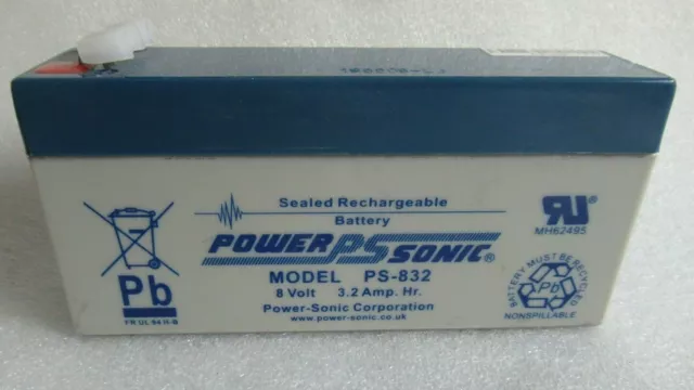 POWER SONIC PS-832 BATTERIE RECHARGEABLE 8V 3.2Ah POUR ONDULEUR/ALARME