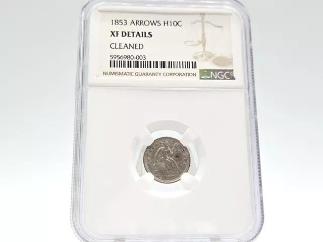 1853 NGC XF Details Seated Liberty Arrows Half Cent **Excellent Eye Appeal** 003