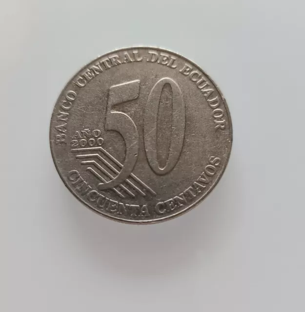 2000 Ecuador 50 Centavos - Old Antique Coin