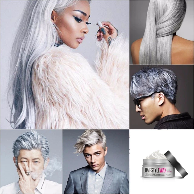 SILVER GREY HAIR Wax Men Women Dye Gray Mud Pomade Styling Maker Tools EUR 5,66 - PicClick IT SILVER GREY HAIR Wax Men Women Dye Gray Mud Pomade Styling Maker Tools EUR 5,66 - PicClick IT