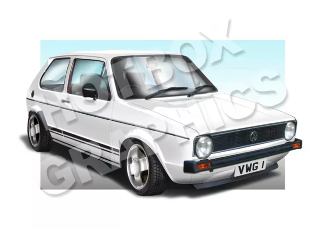 Vw Golf Mk1 Print - Personalised Illustration Of Your Car