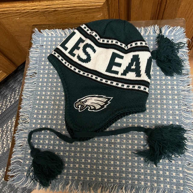 Philadelphia Knitted Pom Rare Earflap Winter Hat Eagles NFL Team beanie Green